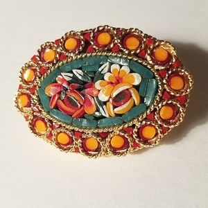 Italian Micro Mosaic Pin